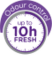 Up to 10 hour odour control