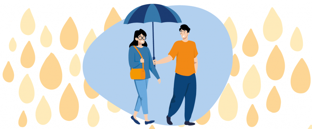 Parents with umbrella