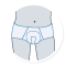 Ziehen Sie dann Ihre Unterwäsche so an, dass das Produkt angenehm und sicher sitzt.
Es wird nicht empfohlen iD for Men in lose sitzender Unterwäsche wie z. B. Boxer Shorts zu tragen. Nutzen Sie bitte körpernahe Unterwäsche, in der eine effiziente Nutzung des Produkts gewährleistet werden kann.